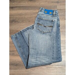 DIESEL KURREN Mens Jeans W32x34(29) Blue Wash Denim Straight Leg Made in Italy